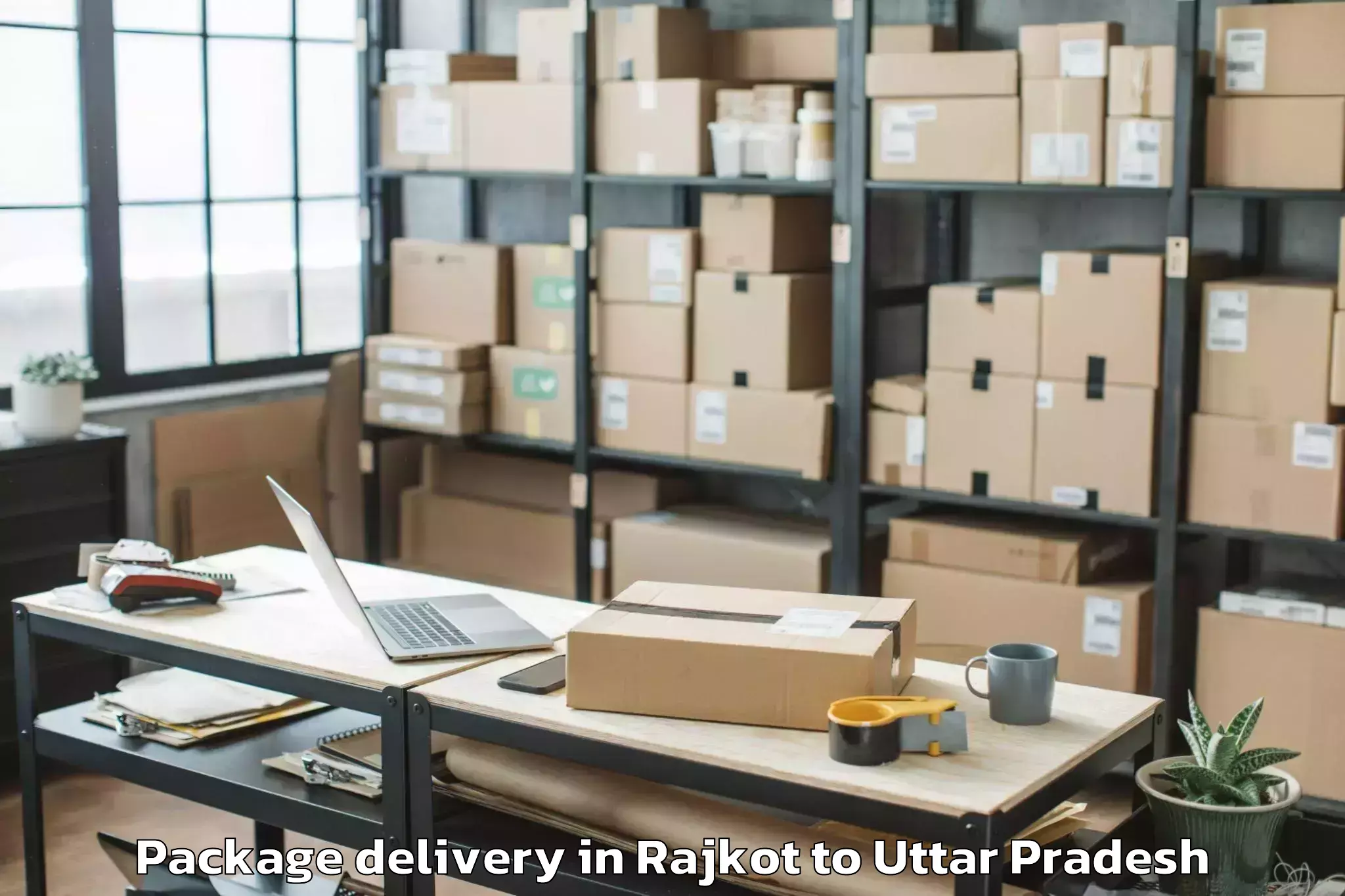 Quality Rajkot to Tahrauli Package Delivery